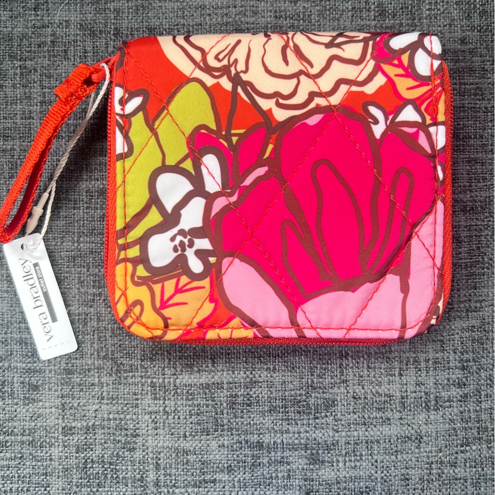 NWT Vera Bradley Midday Garden Ultralight Essential Small Zip Around Wallet - Picture 3 of 7